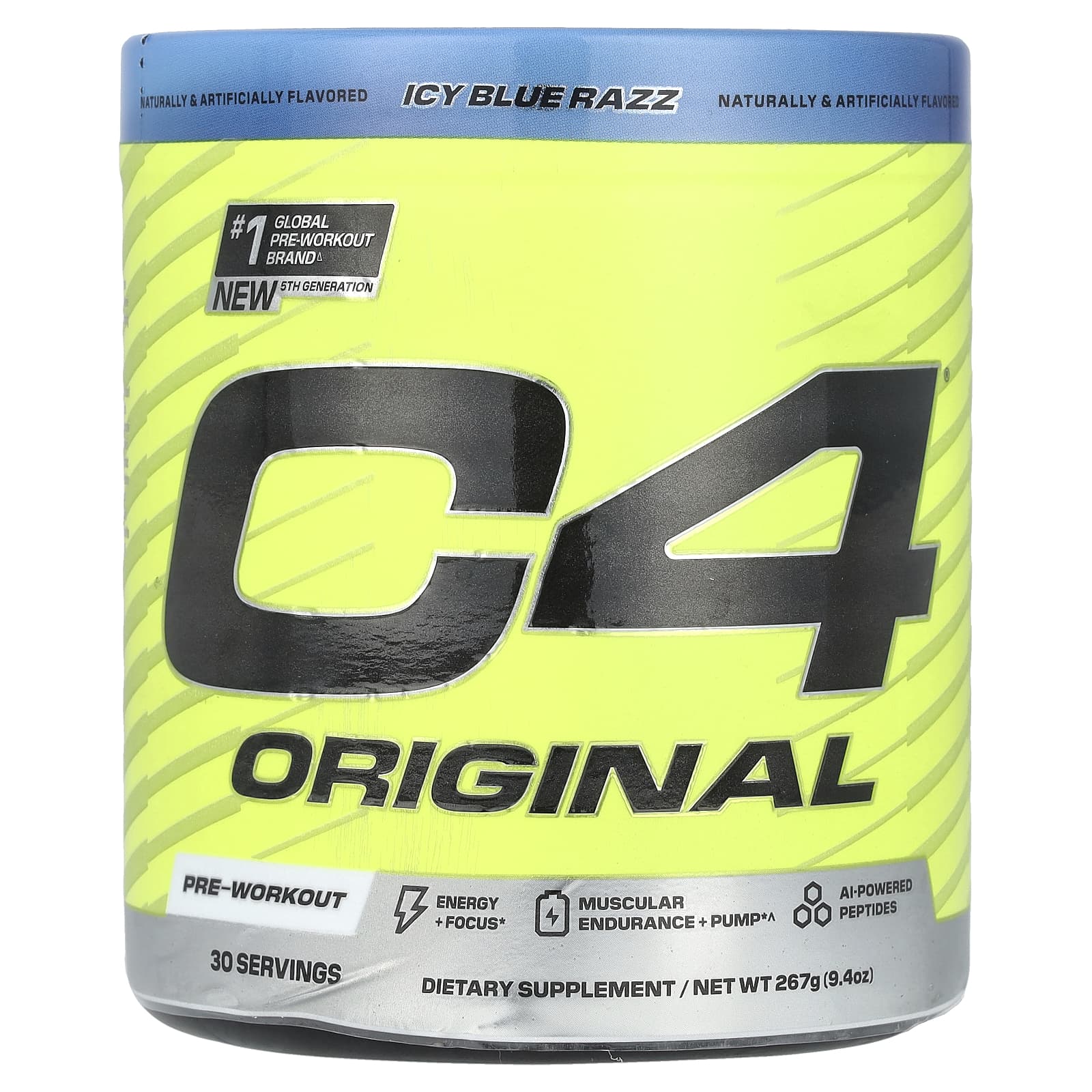 Cellucor C4 Original Pre-Workout Supplement, Icy Blue Razz, 267 oz - Image 1