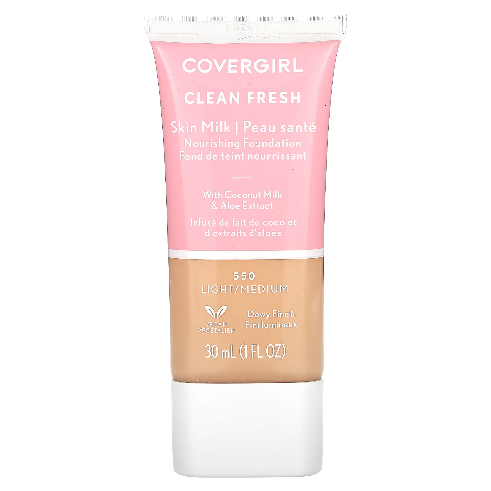 Covergirl Clean Fresh Skin Milk Foundation, 550 Light/Medium, 1 fl oz (30 ml) - Image 1