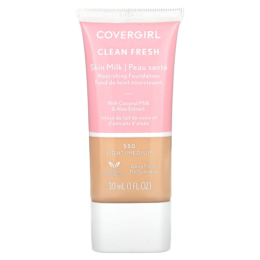 Covergirl Clean Fresh Skin Milk Foundation, 550 Light/Medium, 1 fl oz (30 ml) - Image 1