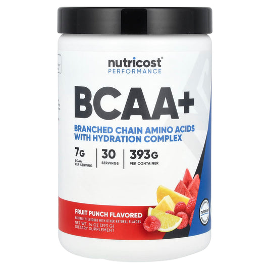 Nutricost, Performance, BCAA+, Fruit Punch, 14 oz (393 g) - Image 1