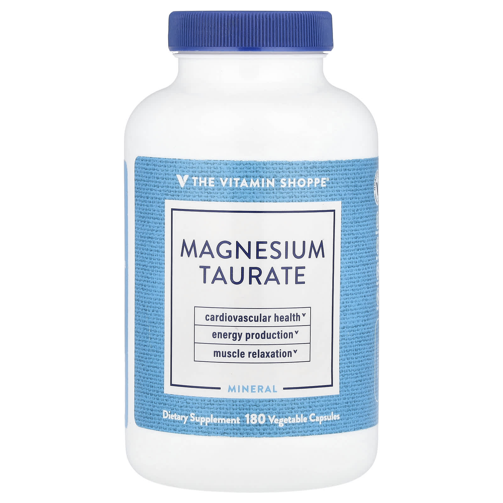 The Vitamin Shoppe, Magnesium Taurate, 180 Vegetable Capsules (62.5 mg per Capsule) - Image 1