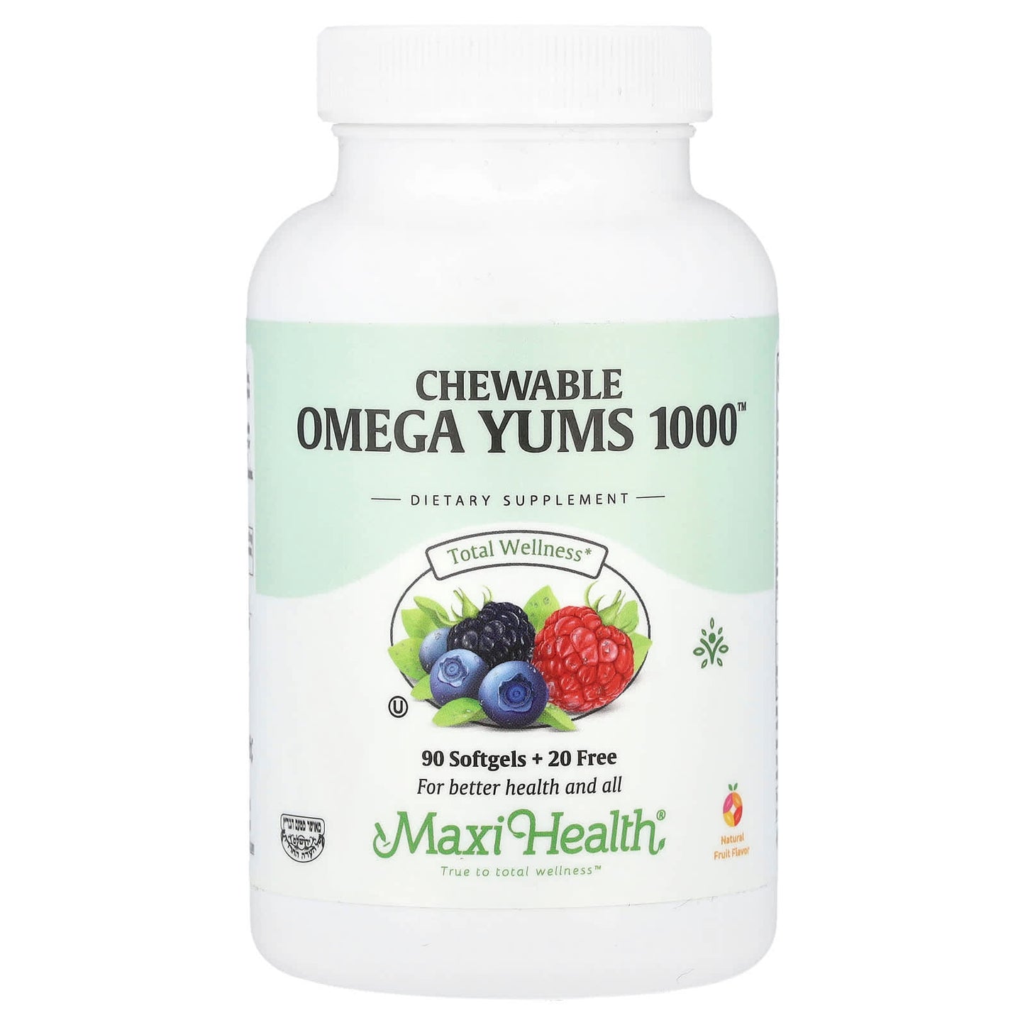 Maxi Health, Chewable Omega Yums 1000™, Natural Fruit, 110 Softgels - Image 1
