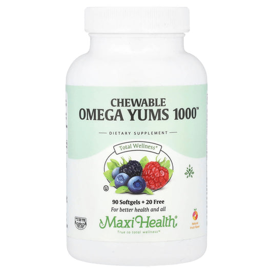 Maxi Health, Chewable Omega Yums 1000™, Natural Fruit, 110 Softgels - Image 1