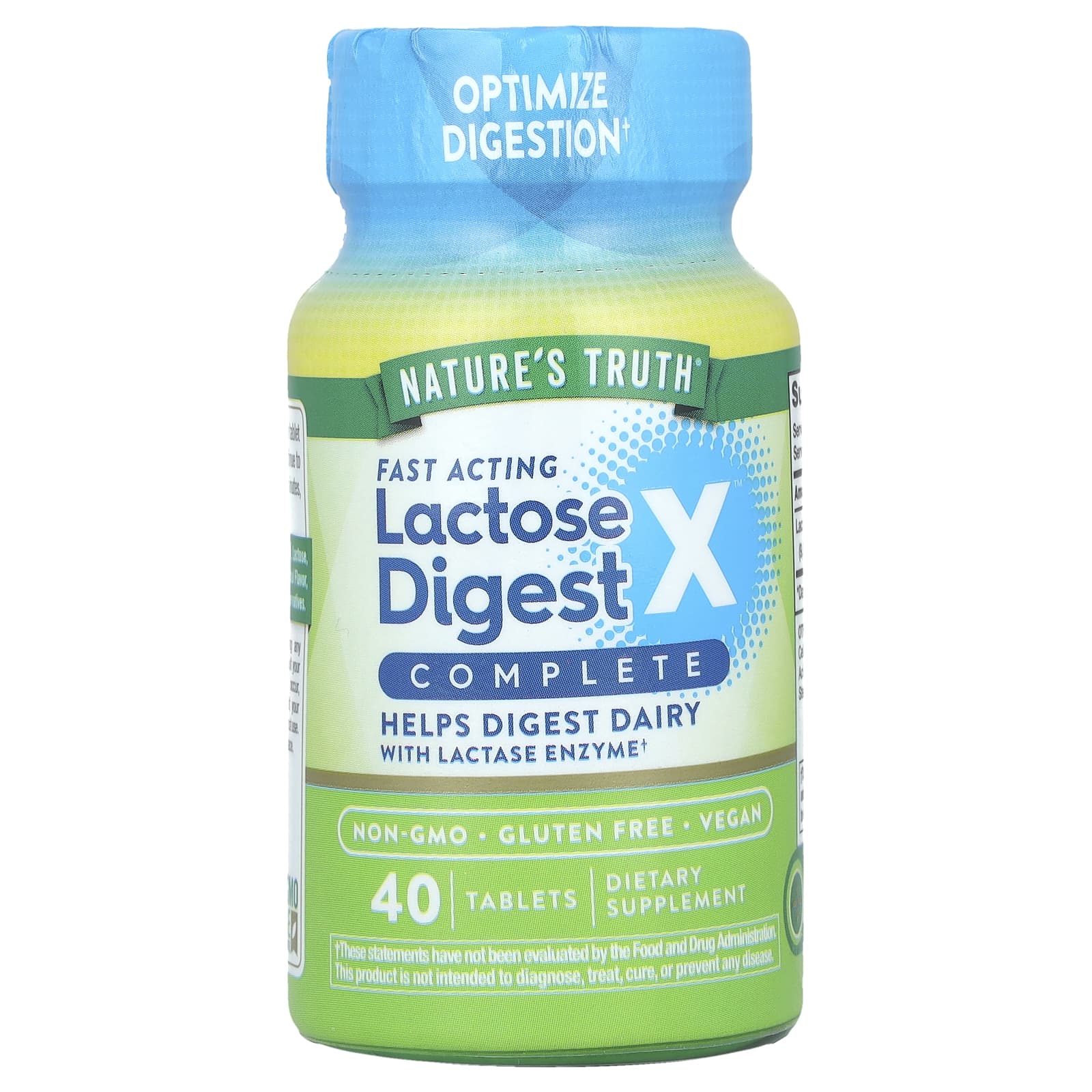Nature's Truth, Fast Acting Lactose Digest X™ Complete, 40 Tablets (90 mg per Tablet) - Image 1