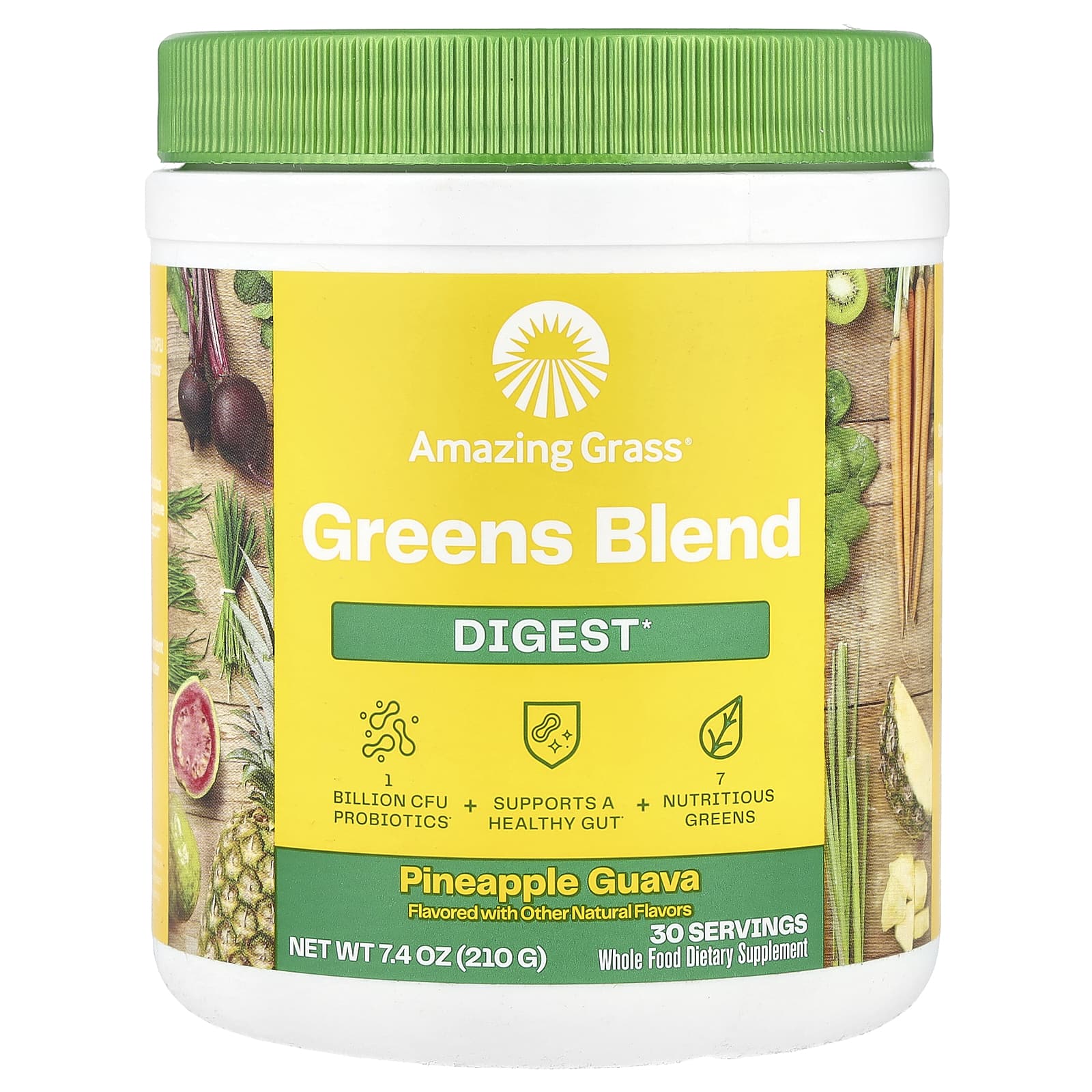 Amazing Grass Pineapple Guava Greens Blend with Probiotics for Digestive Health - Image 1