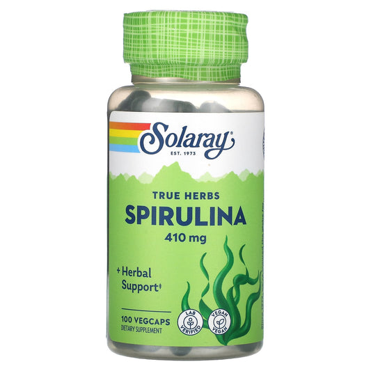Solaray, True Herbs, Spirulina, 410 mg, 100 Vegcaps - Image 1