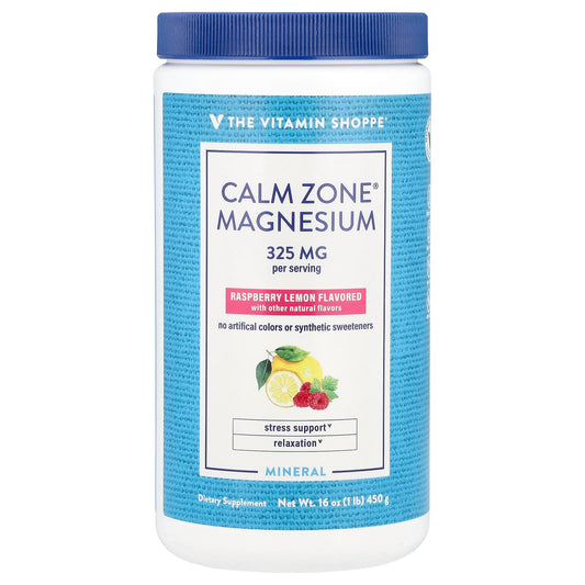 The Vitamin Shoppe, Calm Zone®, Magnesium, Raspberry Lemon, 16 oz (450 g) - Image 1