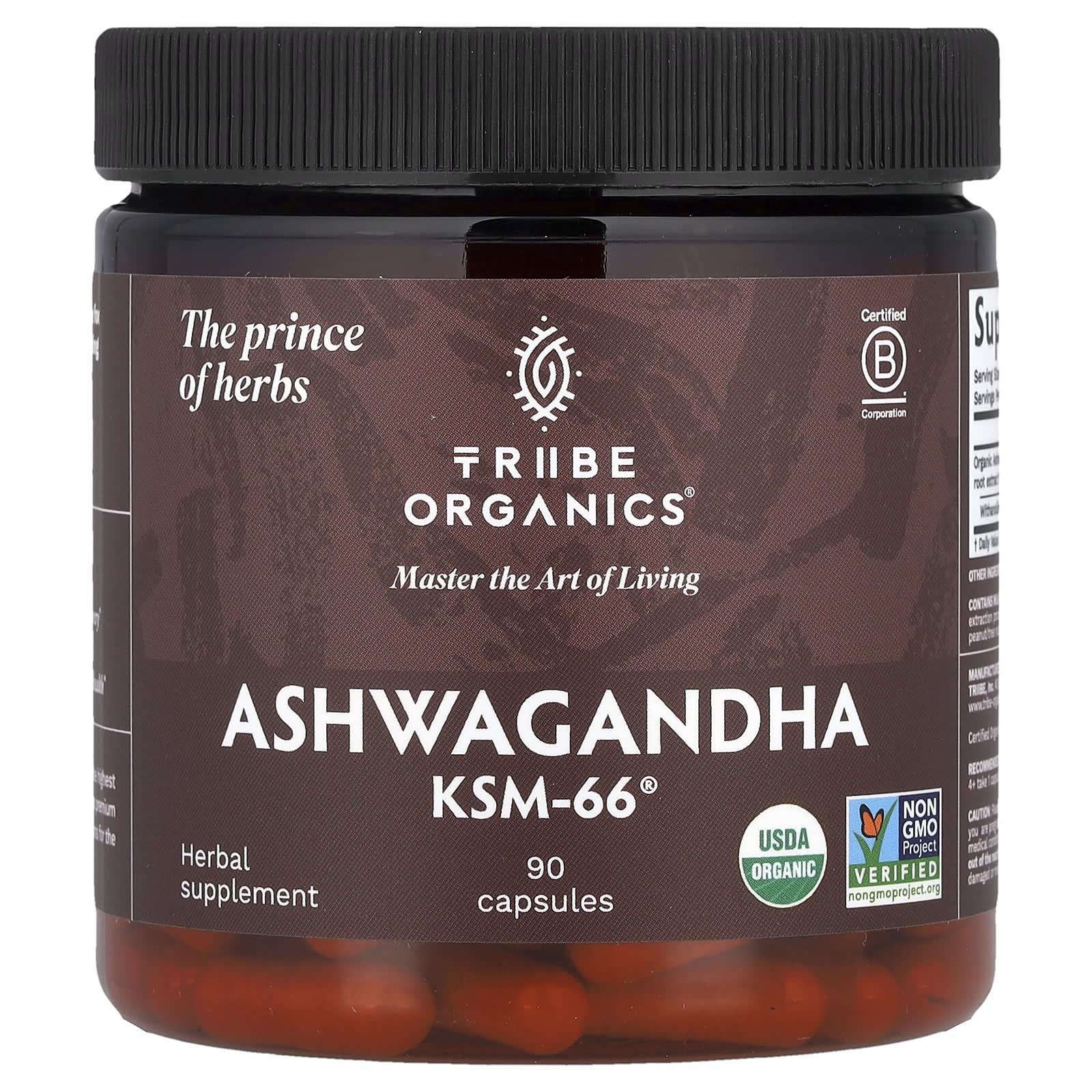 Tribe Organics, Ashwagandha KSM-66®, 90 Capsules (300 mg per Capsule) - Image 1