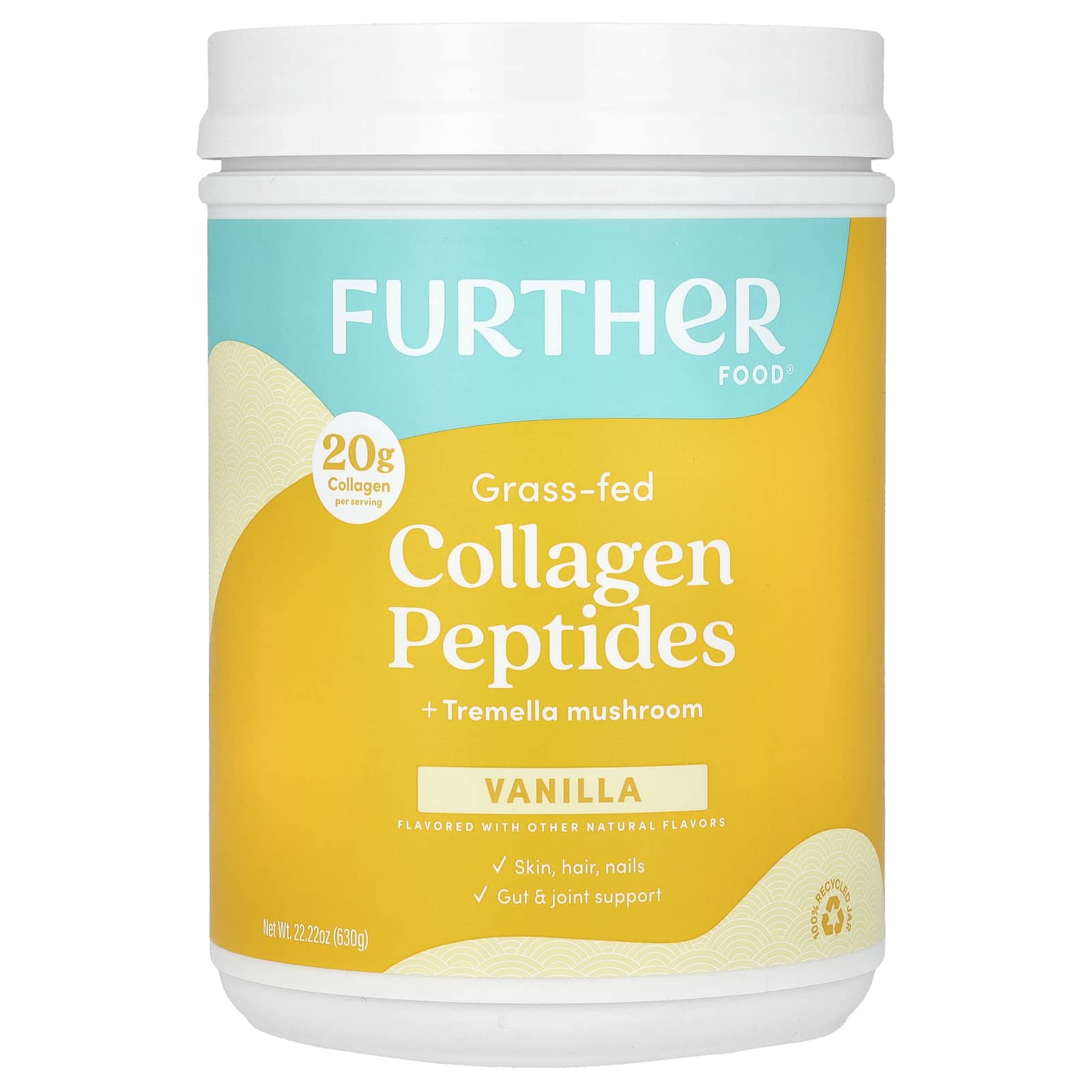 Further Food Grass-Fed Collagen Peptides with Tremella Mushroom Vanilla - Image 1