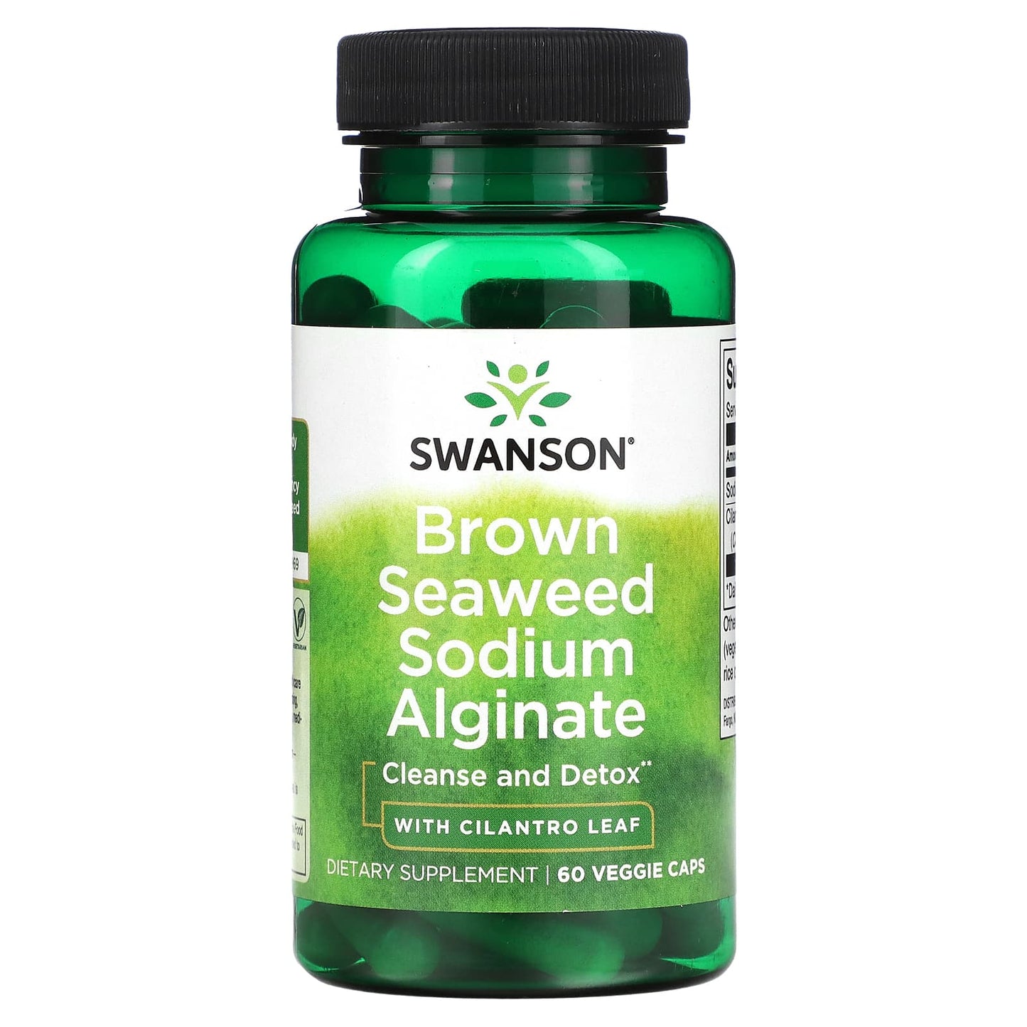 Swanson, Brown Seaweed Sodium Alginate with Cilantro Leaf, 60 Veggie Caps - Image 1