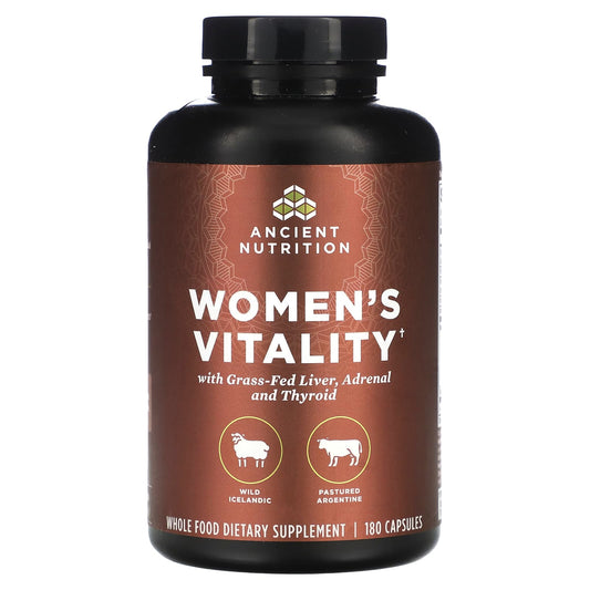 Ancient Nutrition Women's Vitality 180 Capsules - Grass-Fed Liver & Thyroid Support - Image 1