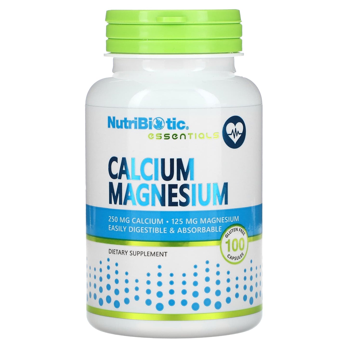 NutriBiotic, Essentials, Calcium Magnesium, 100 Gluten Free Capsules - Image 1