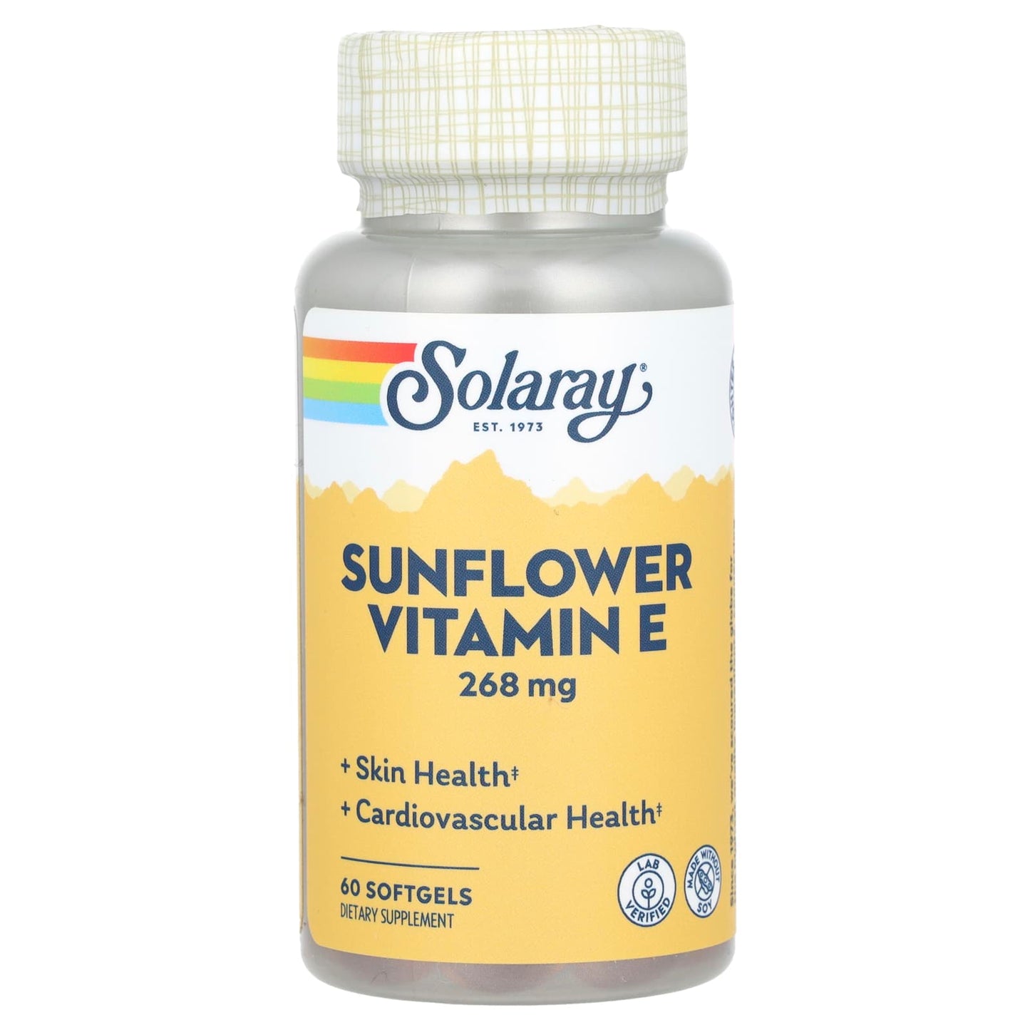 Solaray, Sunflower Vitamin E, 268 mg, 60 Softgels - Image 1