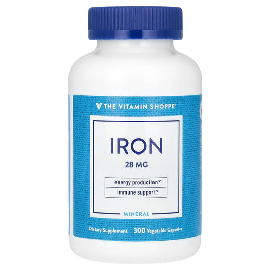 The Vitamin Shoppe, Iron, 28 mg , 300 Vegetable Capsules - Image 1