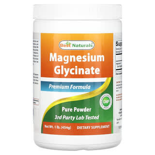 Best Naturals Magnesium Glycinate, 1 lb (454g) | Pure Powder Supplement