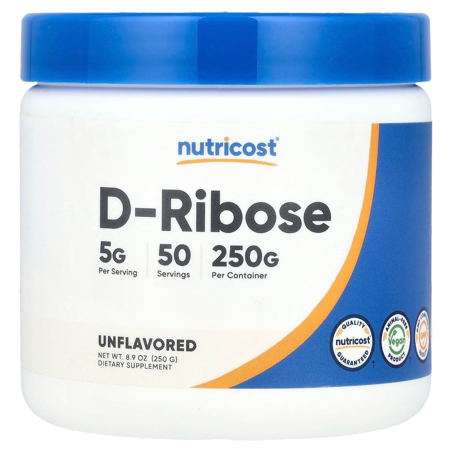 Nutricost, D-Ribose, Unflavored , 8.9 oz (250 g) - Image 1