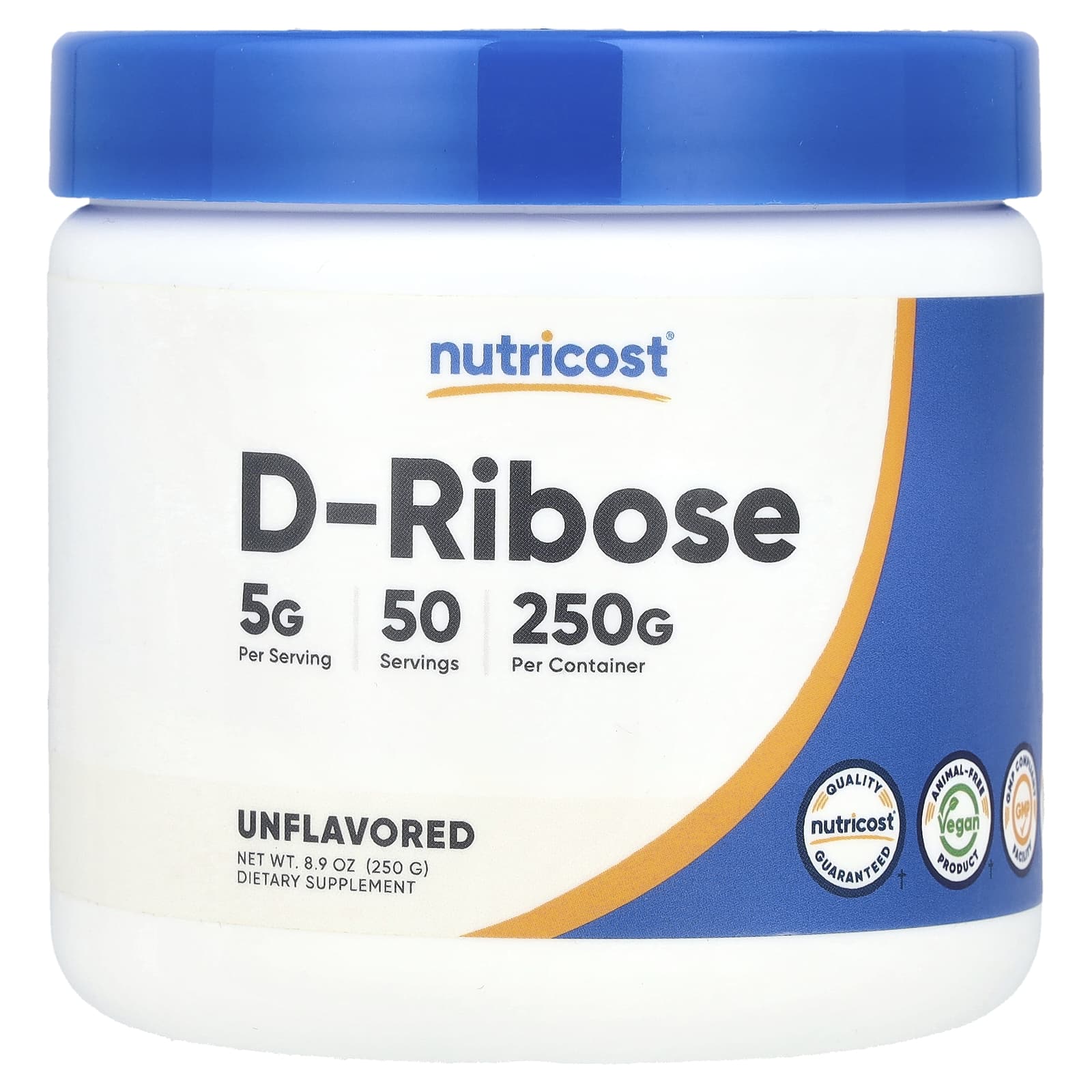 Nutricost, D-Ribose, Unflavored , 8.9 oz (250 g) - Image 1