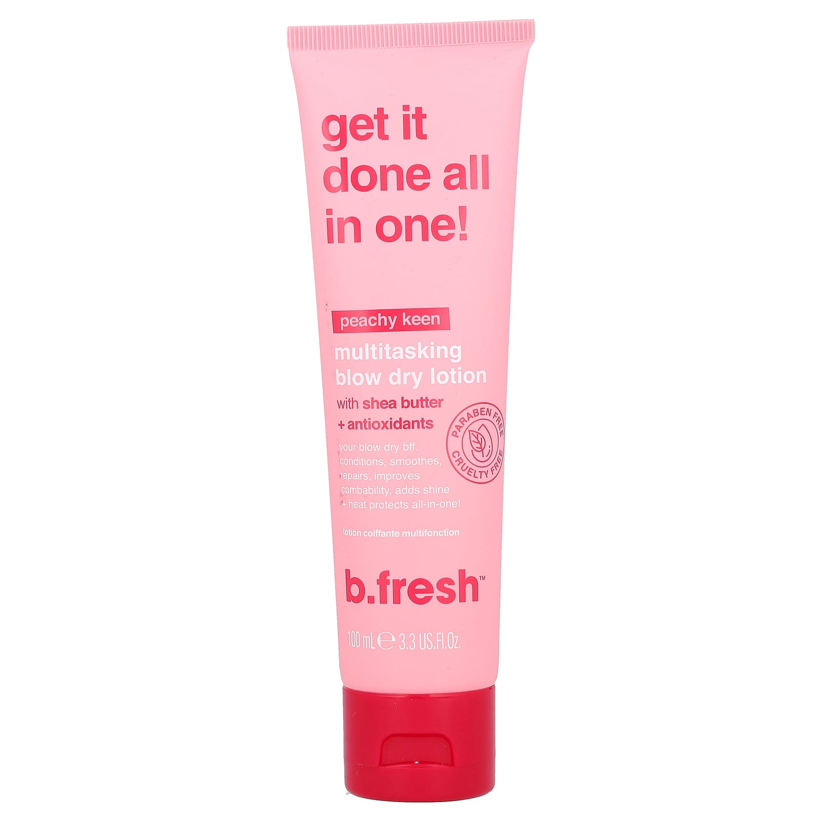 Multitasking Blow Dry Lotion by b.fresh - Peachy Keen, 3.3 fl oz - Image 1
