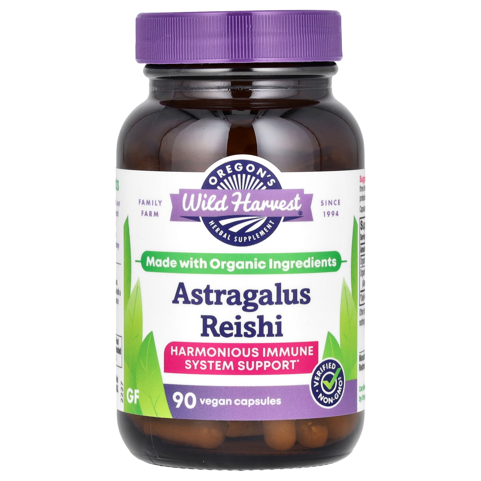 Oregon's Wild Harvest, Astragalus Reishi, 90 Vegan Capsules - Image 1