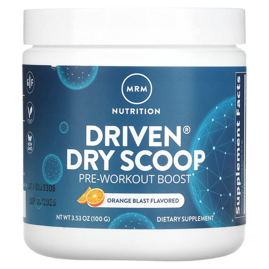 MRM Nutrition, Driven Dry Scoop, Pre-Workout Boost, Orange Blast, 3.53 oz (100 g) - Image 1