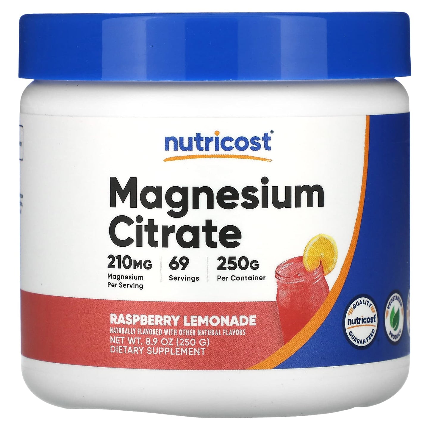Nutricost, Magnesium Citrate, Raspberry Lemonade, 8.9 oz (250 g) - Image 1