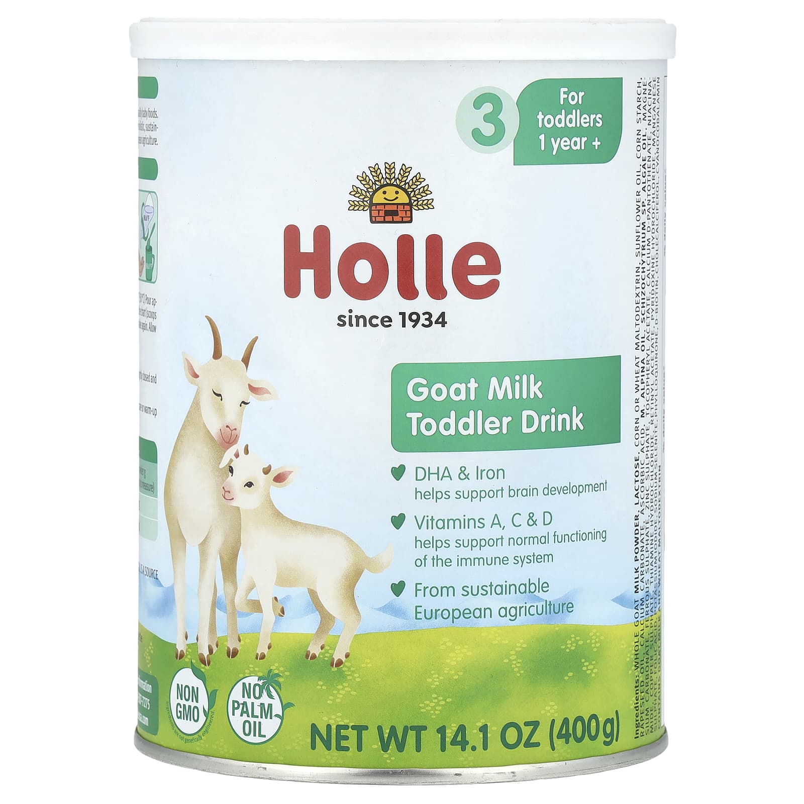 Nourishing Holle Goat Milk Toddler Drink, 1 Year+, 14.1 oz (400g) - Image 1
