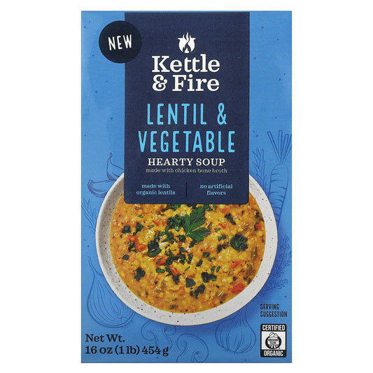 Kettle & Fire, Hearty Soup, Lentil & Vegetable, 16 oz (454 g) - Image 1