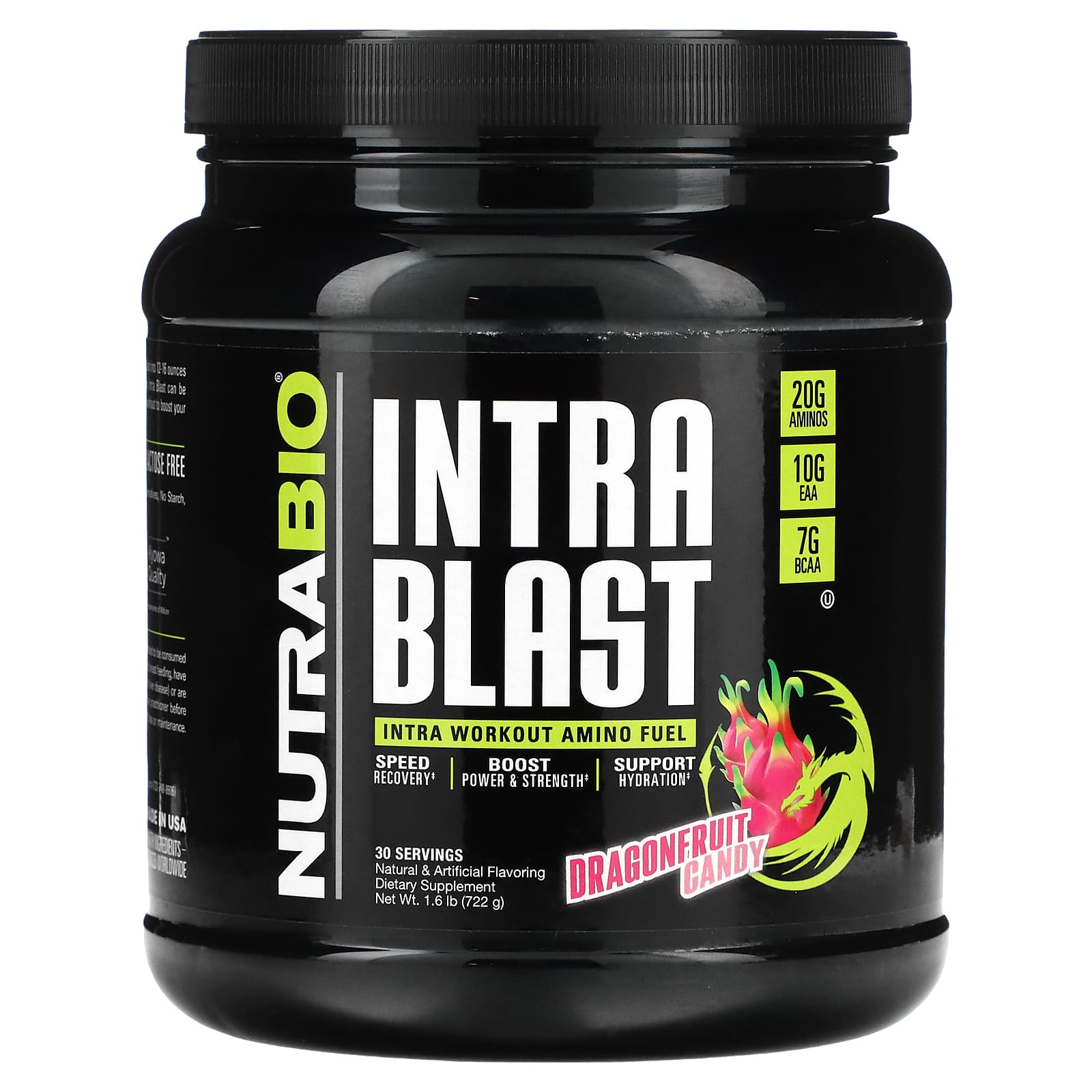 NutraBio, Intra Blast, Intra Workout Amino Fuel, Dragonfruit Candy, 1.6 lb (722 g) - Image 1