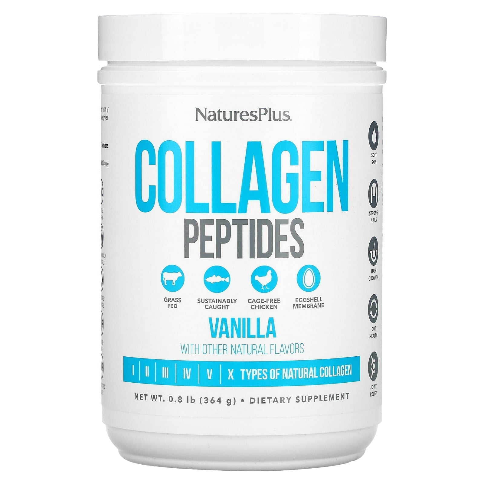 NaturesPlus, Collagen Peptides, Vanilla , 0.8 lb (364 g) - Image 1