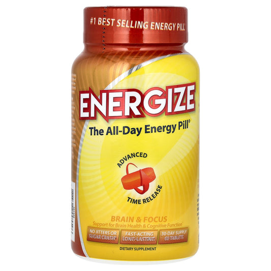 All-Day Energy & Brain Support with Isatori Energize, 60 Tablets - Image 1