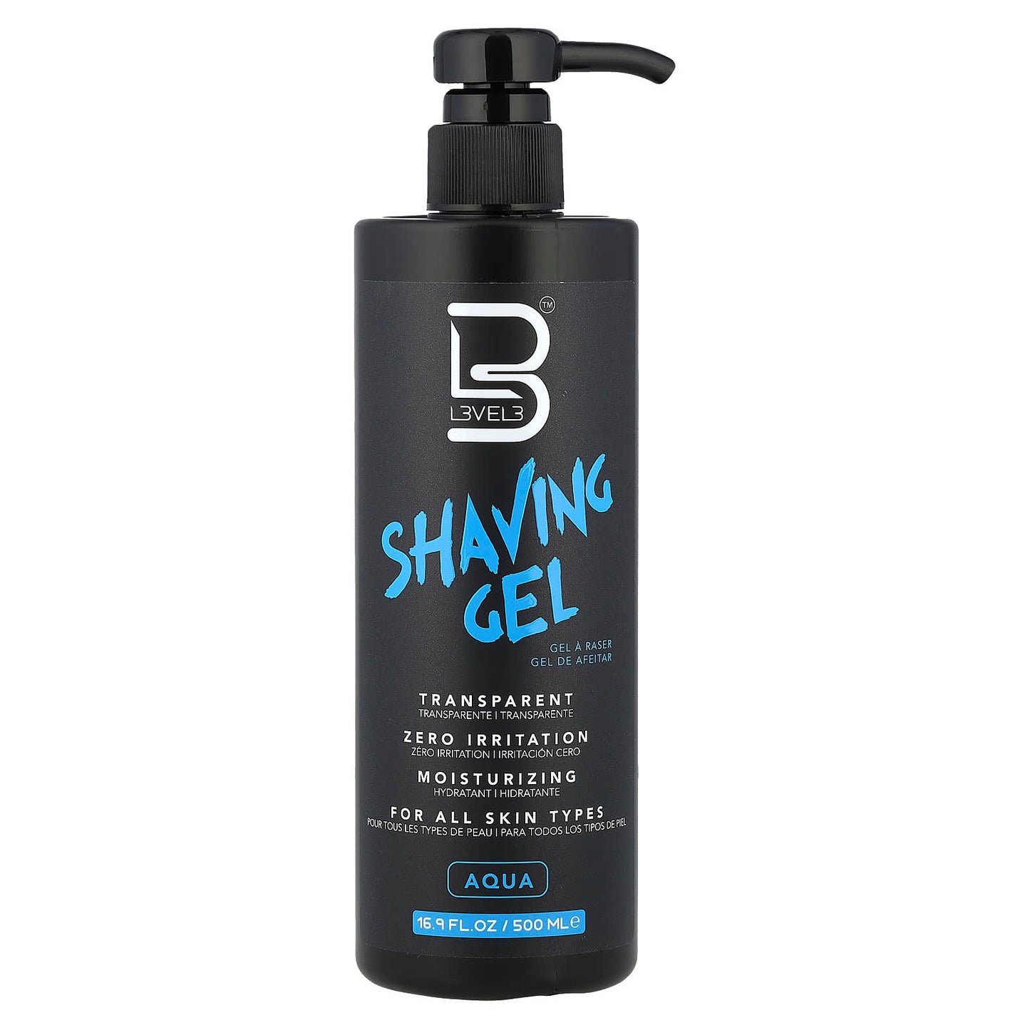 Level 3, Shaving Gel, Aqua, 16.9 fl oz (500 ml) - Image 1