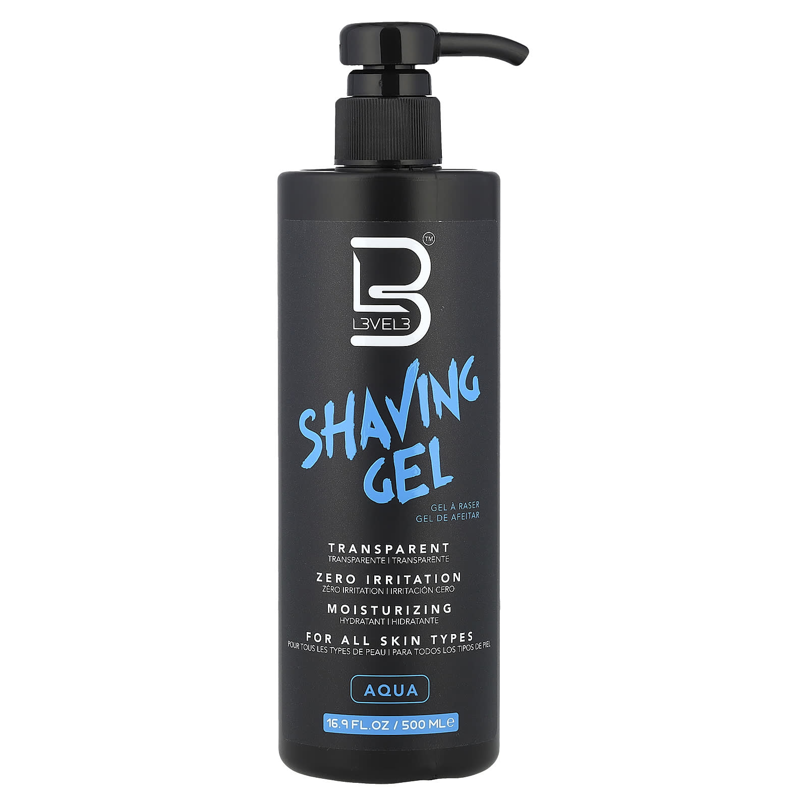 Level 3, Shaving Gel, Aqua, 16.9 fl oz (500 ml) - Image 1