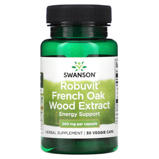 Swanson, Robuvit French Oak Wood Extract, 200 mg, 30 Veggie Caps - Image 1