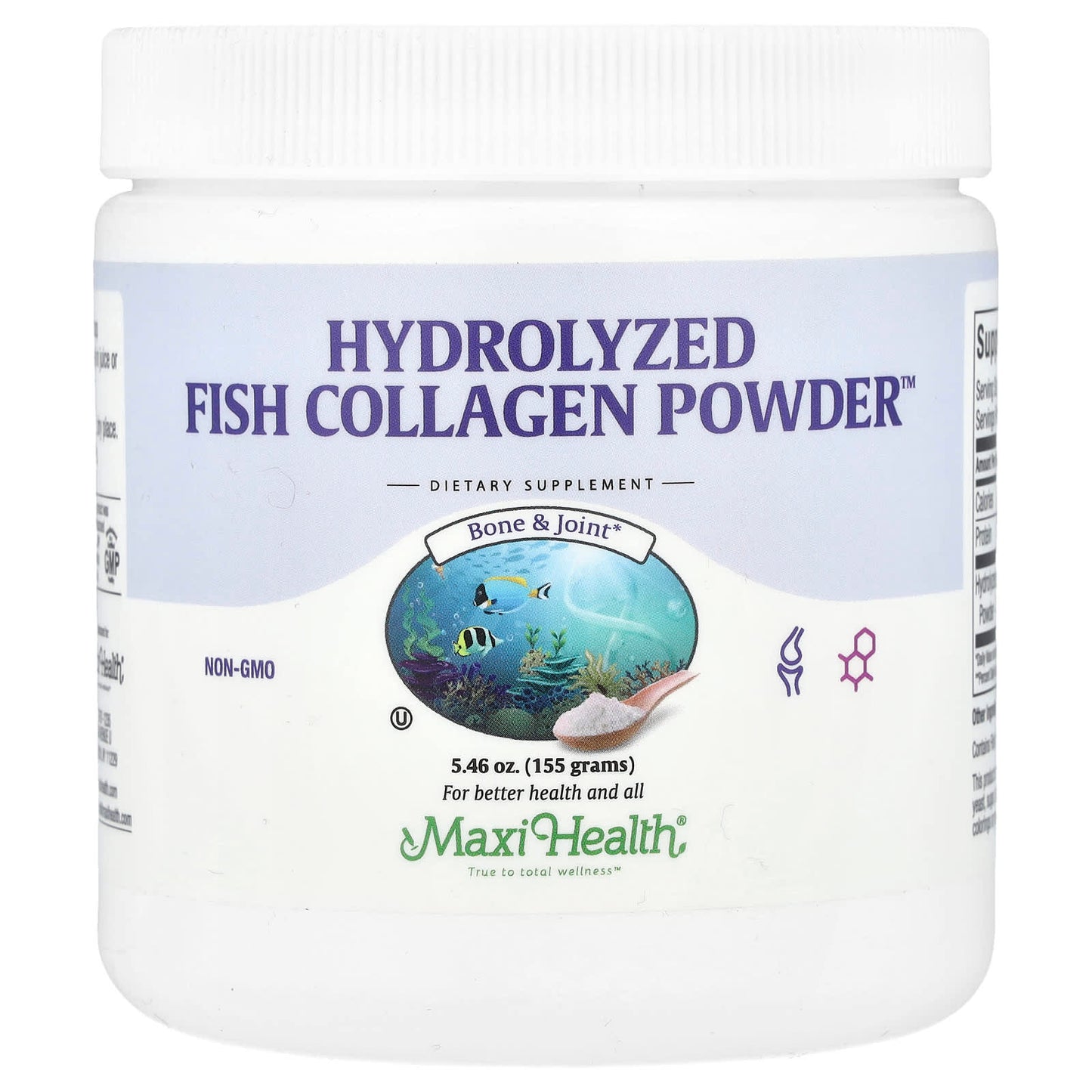Maxi Health, Hydrolyzed Fish Collagen Powder™, 5.46 oz (155 g) - Image 1
