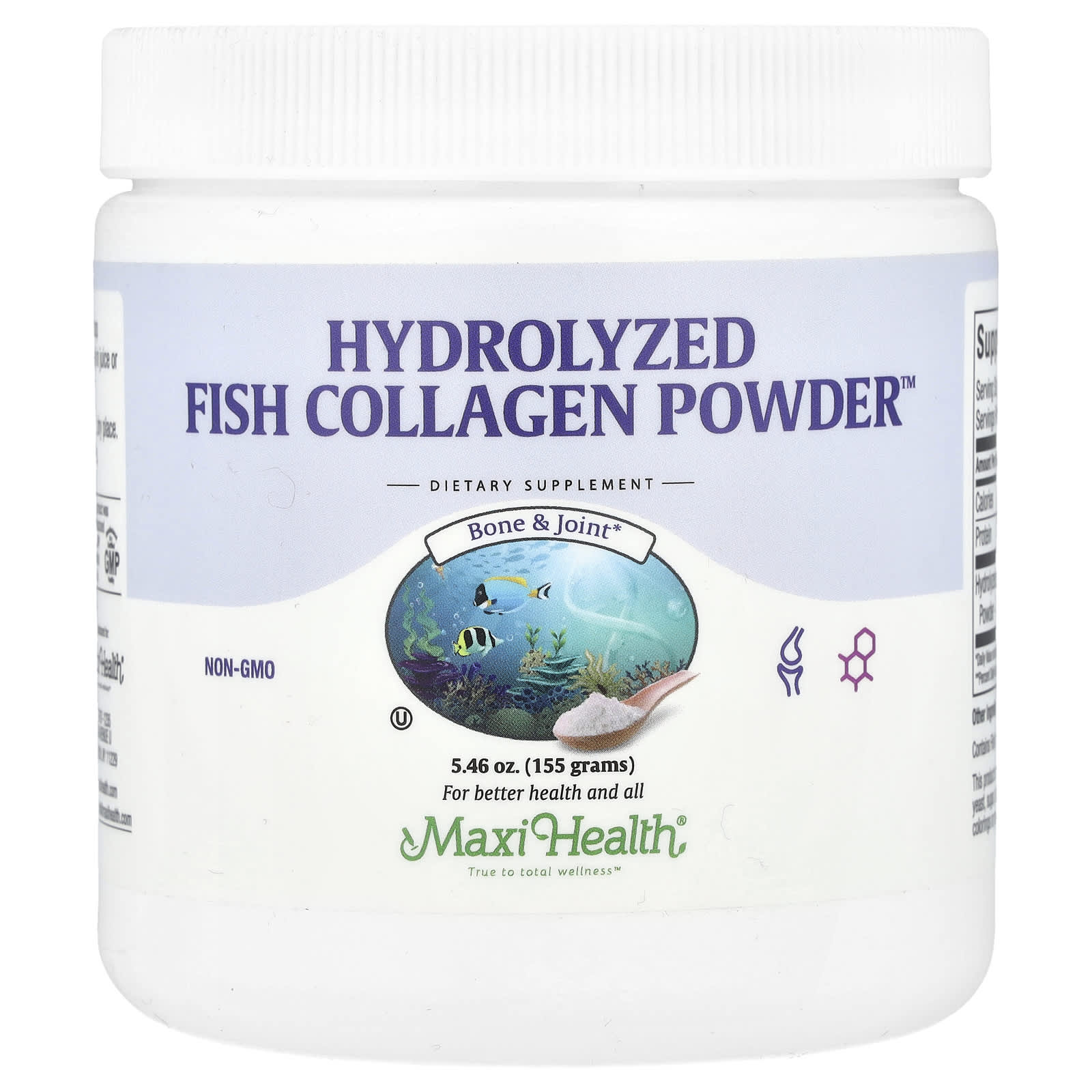 Maxi Health, Hydrolyzed Fish Collagen Powder™, 5.46 oz (155 g) - Image 1