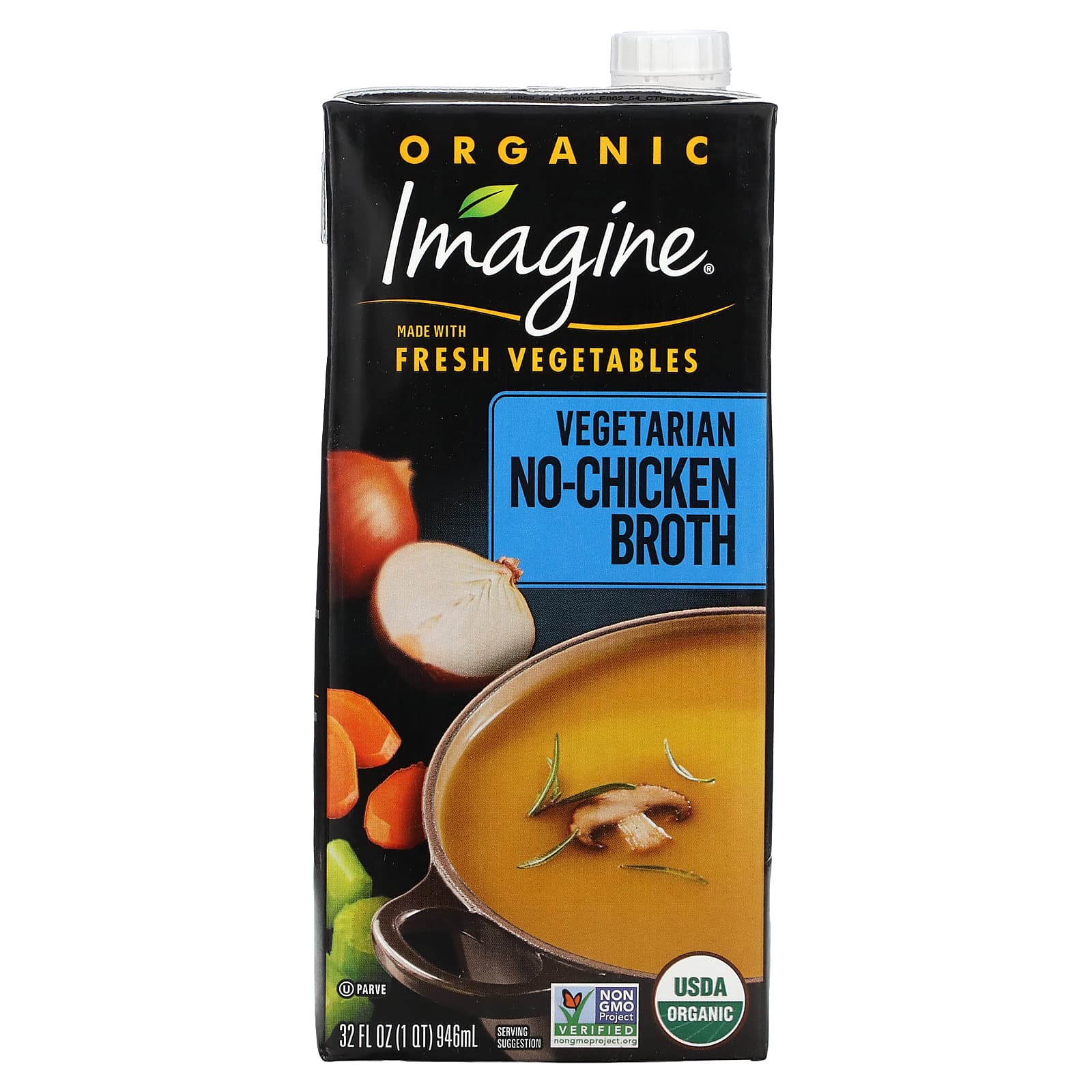 Organic Vegetarian No-Chicken Broth by Imagine Soups - USDA Certified - Image 1