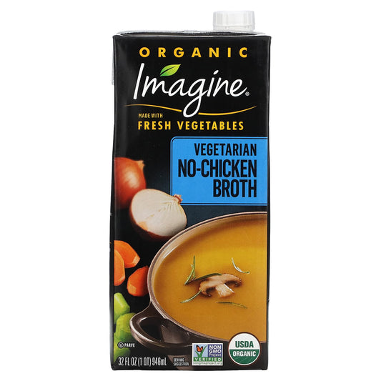 Organic Vegetarian No-Chicken Broth by Imagine Soups - USDA Certified - Image 1