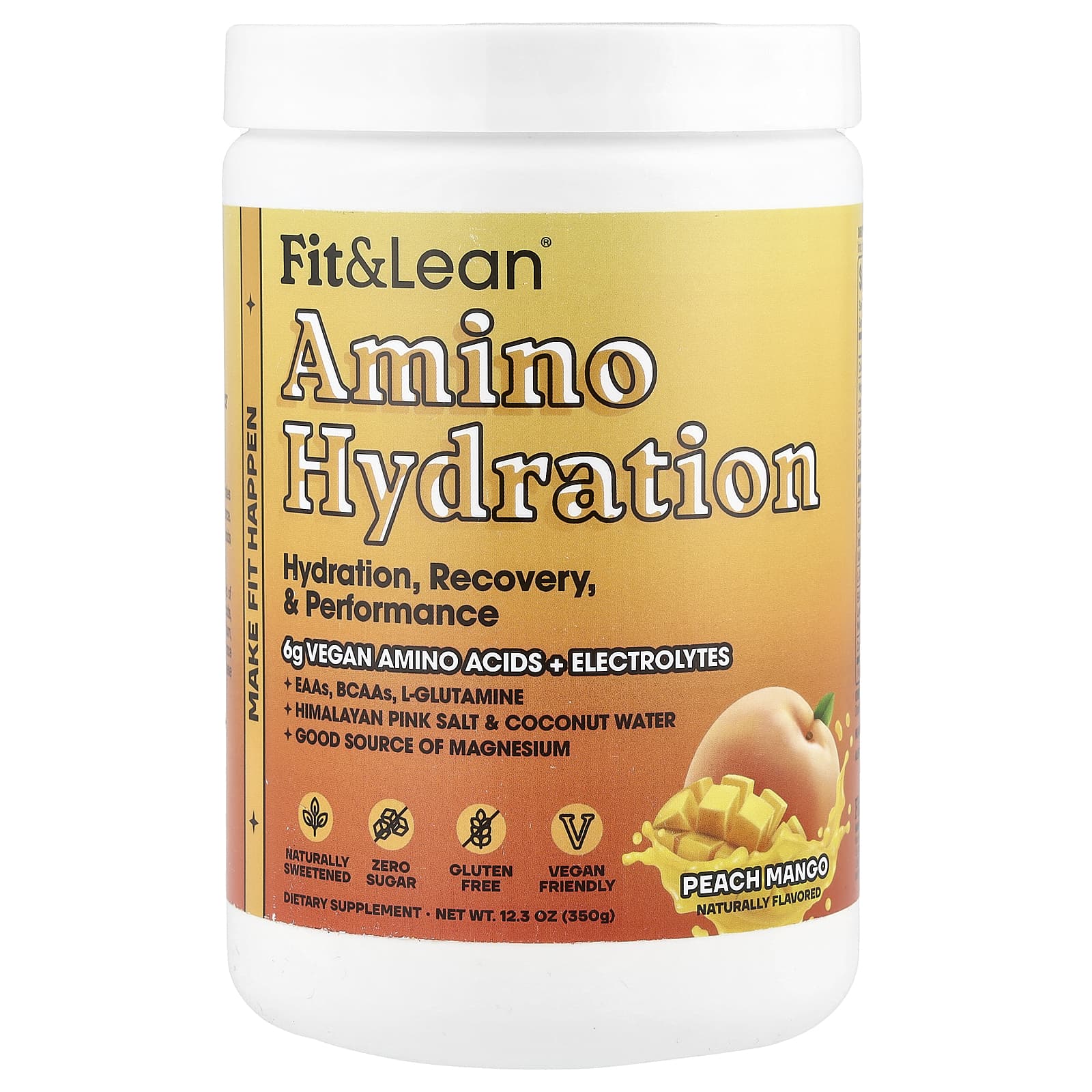 Peach Mango Amino Hydration - Hydrate, Recover & Perform with Fit & Lean - Image 1