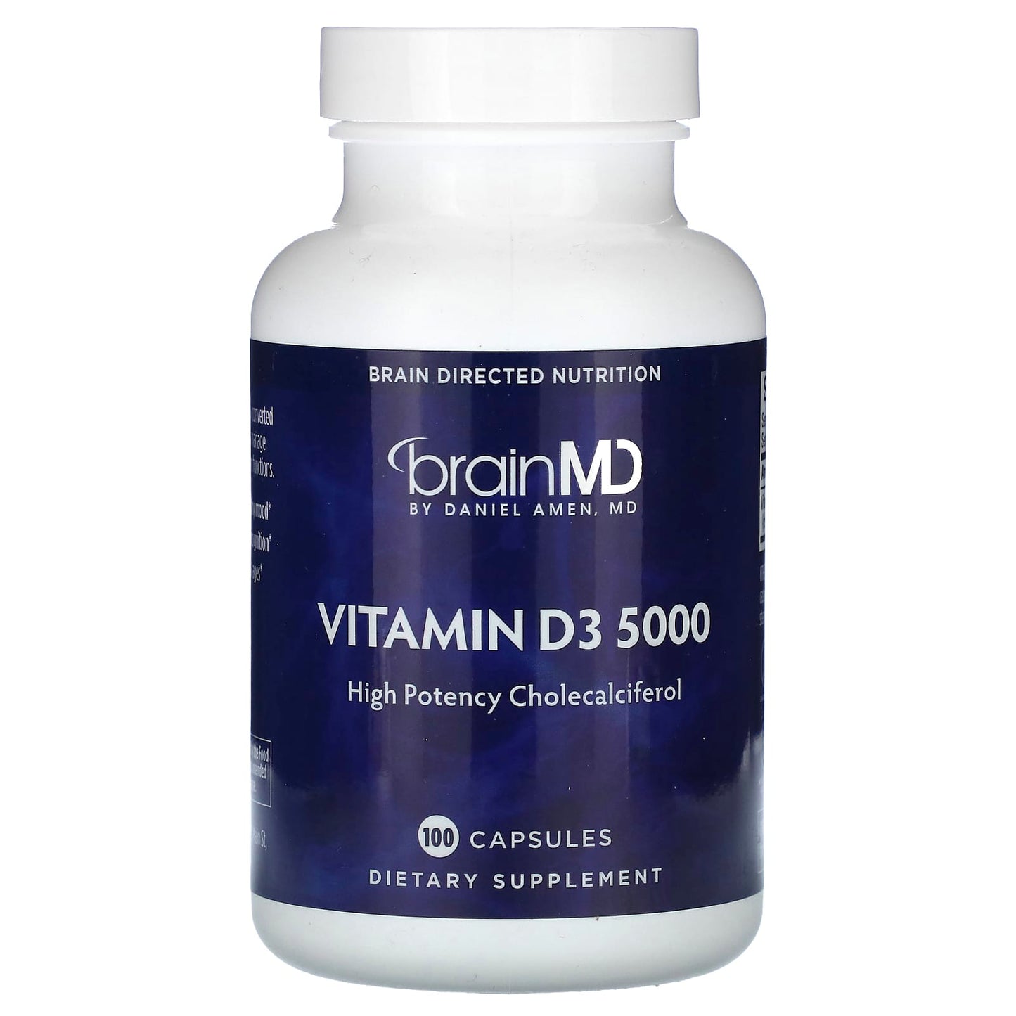 BrainMD Vitamin D3 5000, High Potency Cholecalciferol, 100 Capsules - Image 1