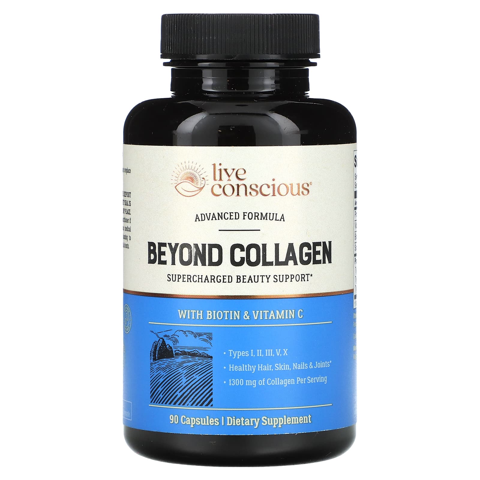 Live Conscious, Beyond Collagen, With Biotin & Vitamin C, 90 Capsules - Image 1