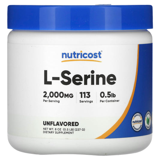 Nutricost, L-Serine Powder, Unflavored, 8 oz (227 g) - Image 1