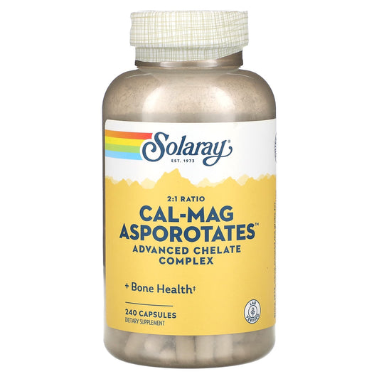 Solaray, 2:1 Ratio Cal-Mag Asporotates, 240 Capsules - Image 1