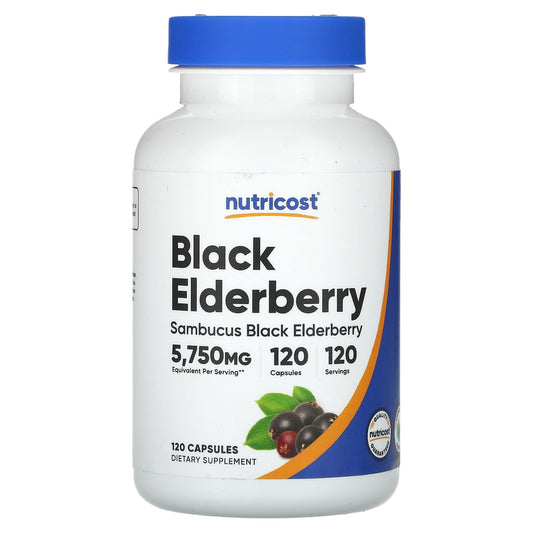 Nutricost, Black Elderberry, 5,750 mg, 120 Capsules - Image 1