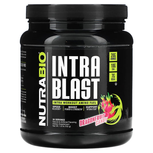 NutraBio, Intra Blast, Intra Workout Amino Fuel, Dragonfruit Candy, 1.6 lb (722 g) - Image 1