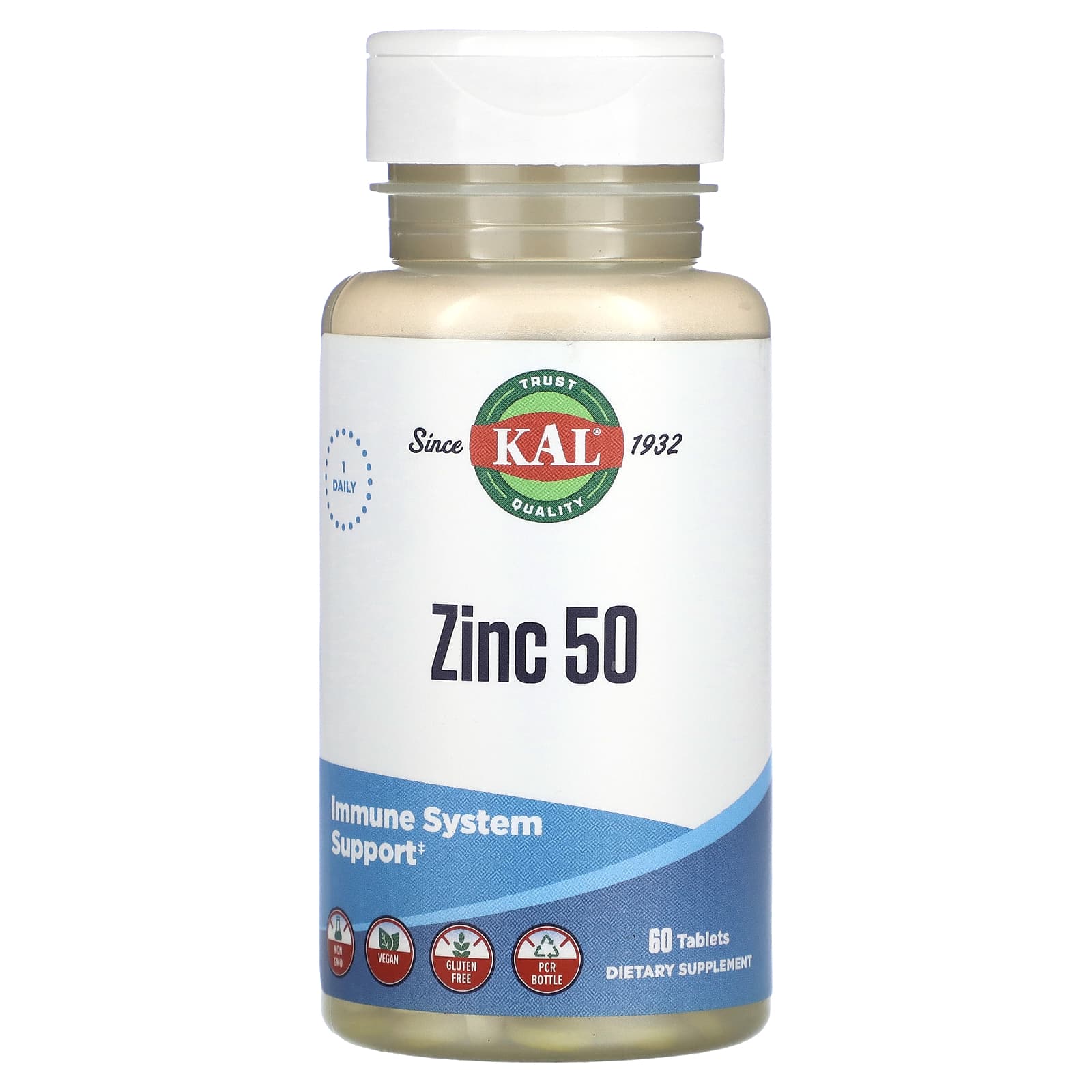 Boost Immunity with KAL Zinc 50, 60 Tablets - 1 Day Supply - Image 1