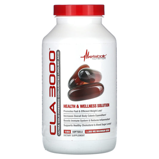 Metabolic Nutrition, CLA 3000, 180 Softgels (1,000 mg per Softgel) - Image 1