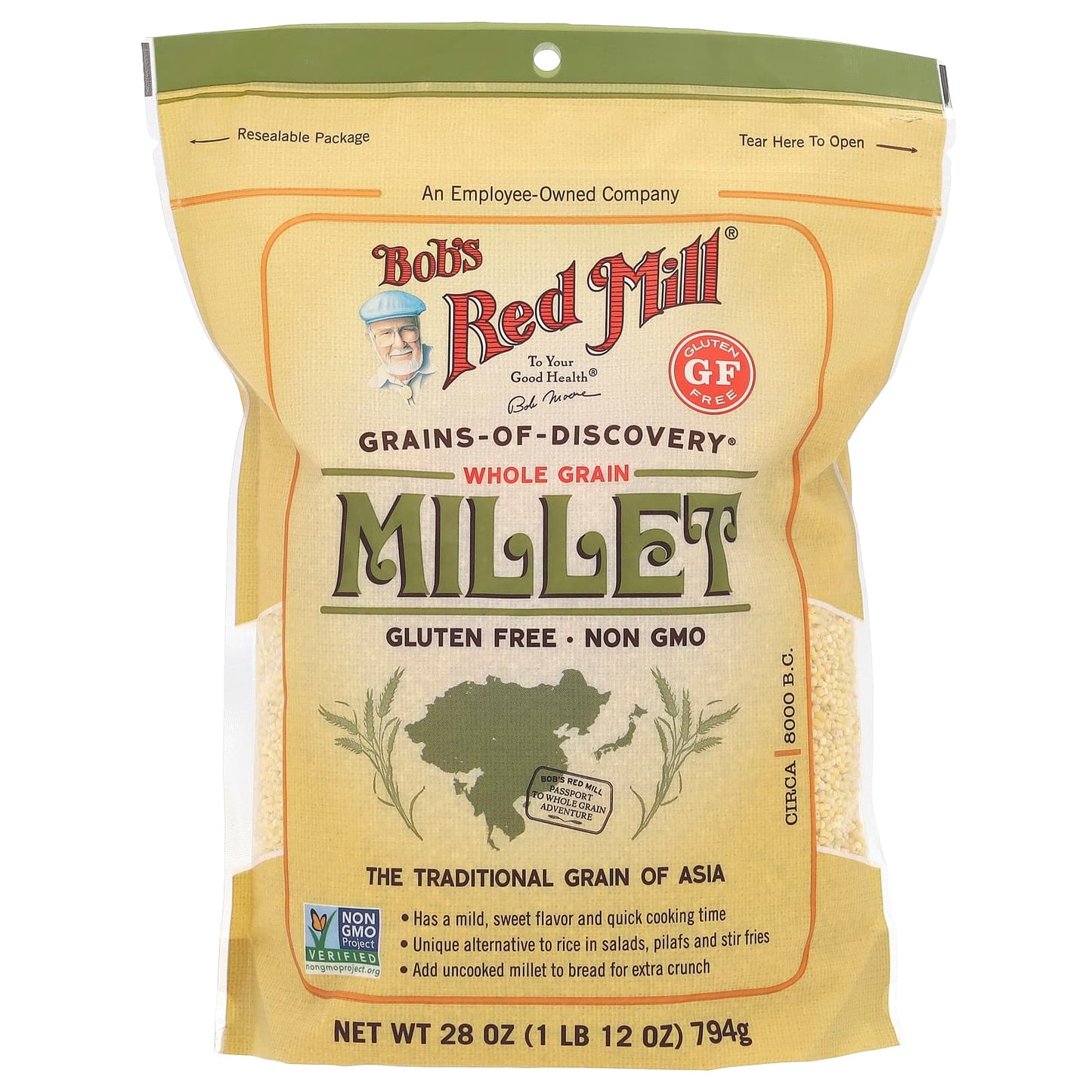 Bob's Red Mill Whole Grain Millet, Gluten-Free, 28 oz (794 g) - Image 1