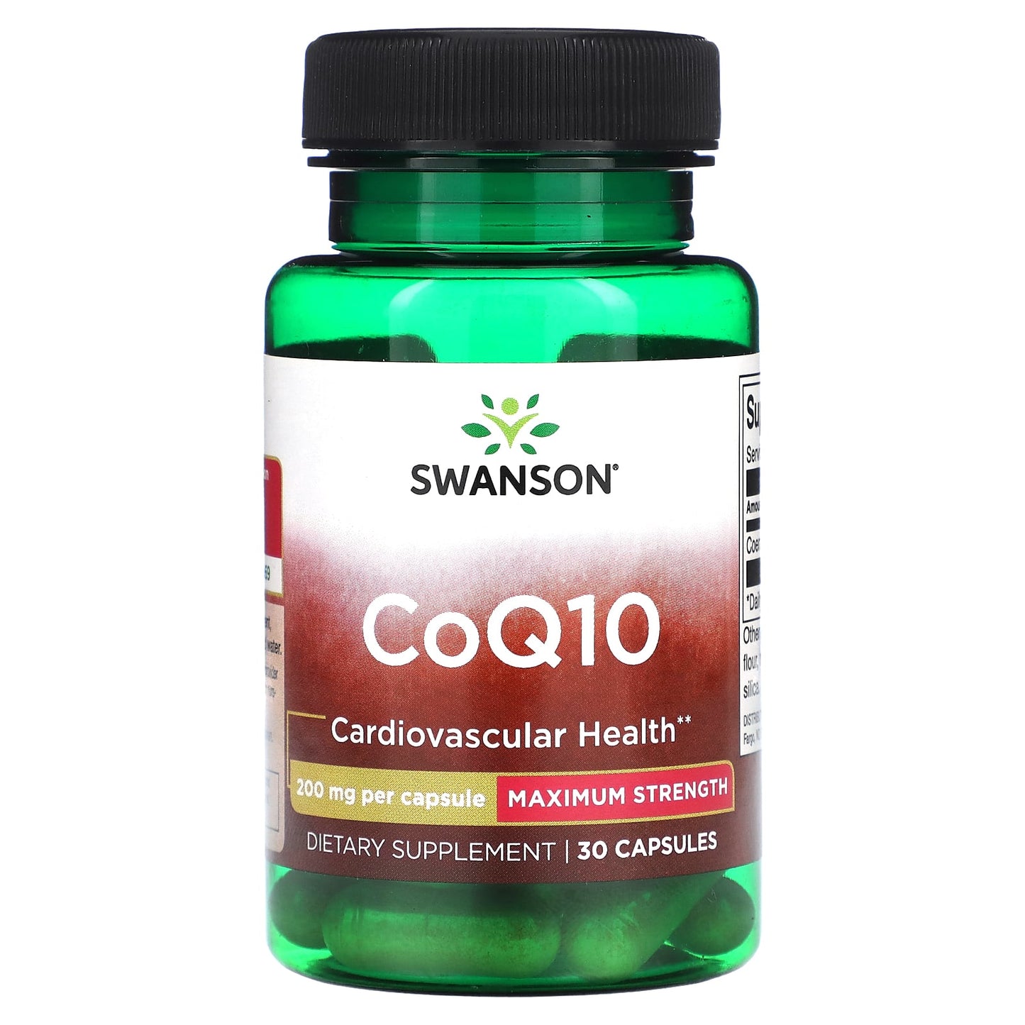 Swanson, CoQ10, Maximum Strength, 200 mg, 30 Capsules - Image 1
