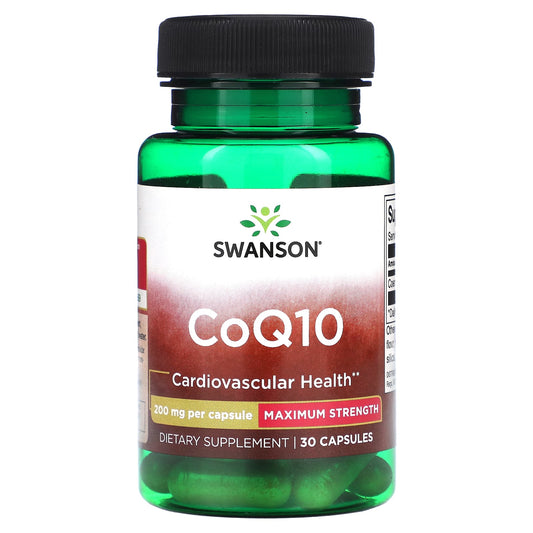 Swanson, CoQ10, Maximum Strength, 200 mg, 30 Capsules - Image 1