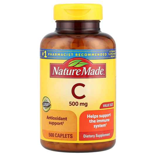Nature Made, Vitamin C, 500 mg, 500 Caplets - Image 1